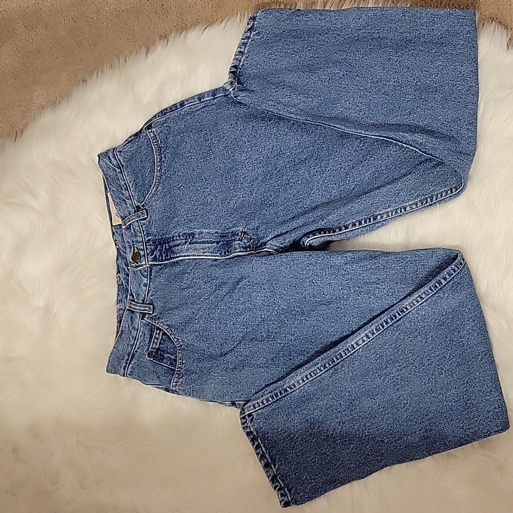 Eddie Bauer classic 5 pocket style 100% cotton denim blue jean tapered 16P EUC…